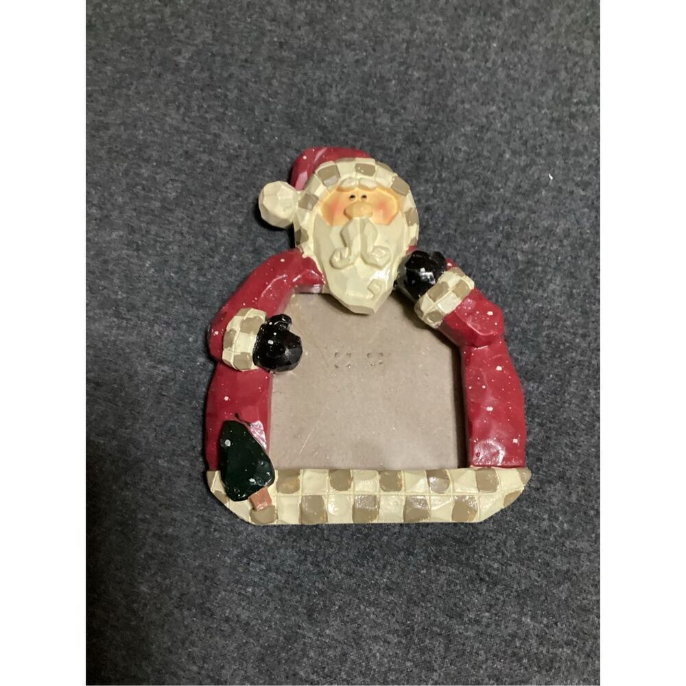 Vintage Santa Resin Photo Frame Ornament